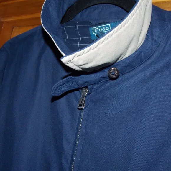 Polo Ralph Lauren Jacket Mens XXL Blue Harrington Plaid Lined Vintage - Picture 8 of 14
